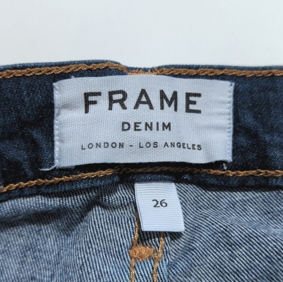 Frame Denim Columbia Road Distressed Medium Wash Low Rise Le Skinny Jeans 26 - Picture 8 of 16